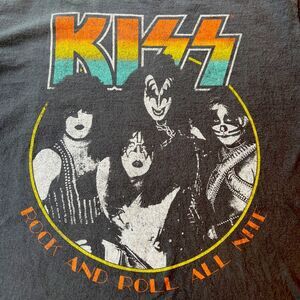 KISS Rock And Roll All Night Party Everyday Gray Large Cotton Band Concert Shirt